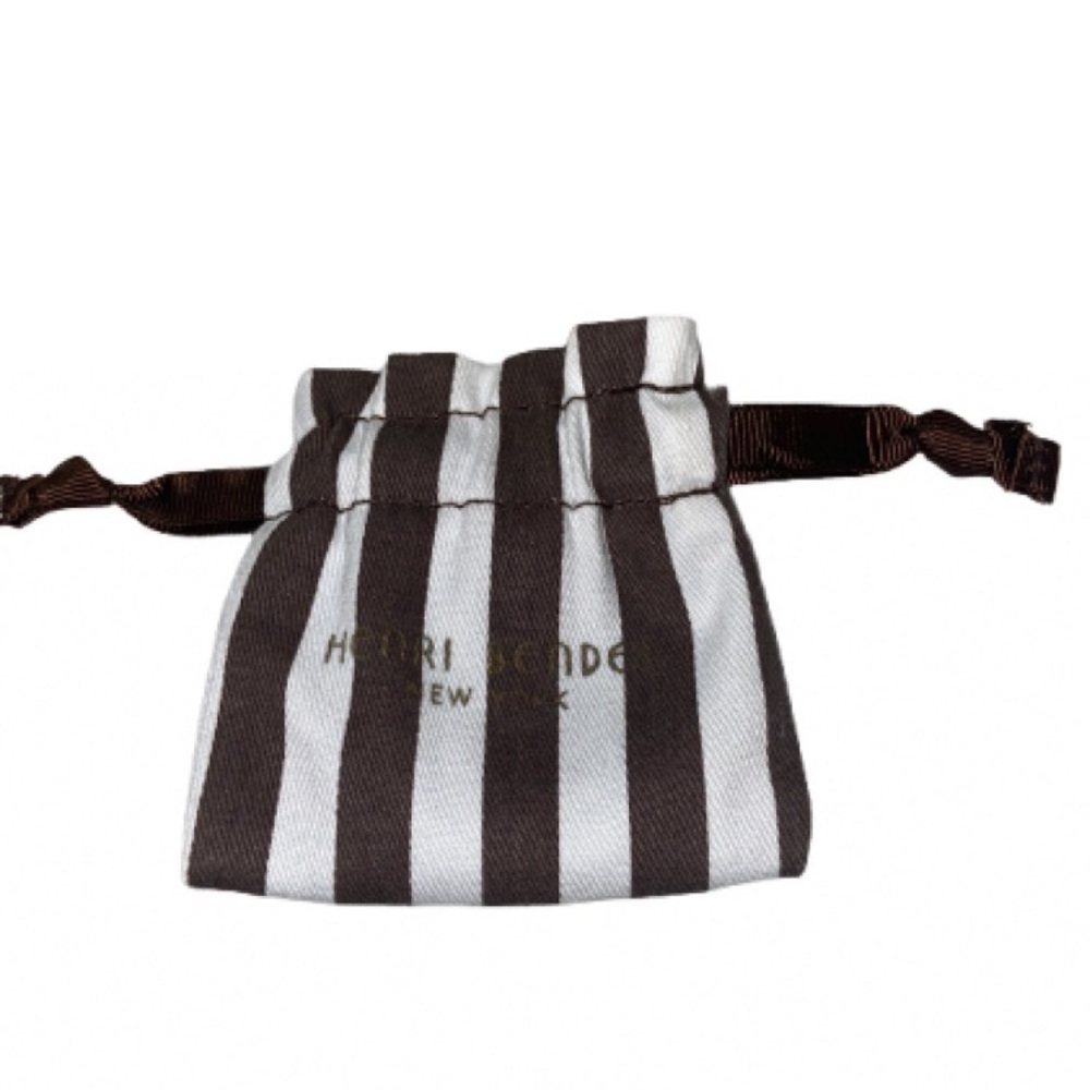 Henri Bendel Rose Gold Tone Imitation Pearl Linear Earrings NWOT mini dust bag - Picture 6 of 6